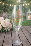 DIY Personalised Wedding Lovely Font - Bride Bridesmaid Maid Of Honour Champagne Flute Decals - Roles & Names Sticker -