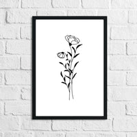 Flower 9 Simple Line Work Bedroom Home Wall Decor Print