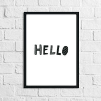 Scandinavian Hello Word Children's Nursery Bedroom Wall Decor Print