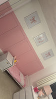 Personalised Pink Bow Wall Art Set – Custom Initial & Name Nursery Print